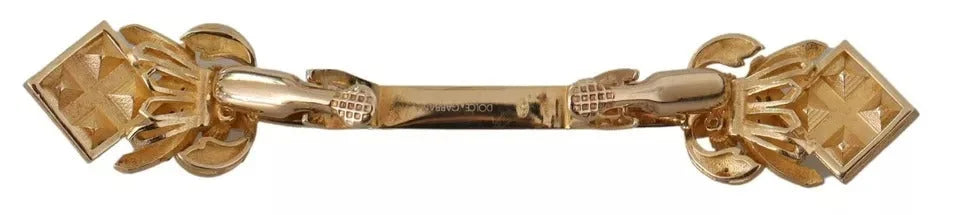 Dolce & Gabbana Gold Plated 925 Sterling Silver Crystal Collar Stop Brooch - Brooches & Lapel Pins