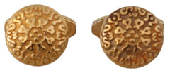Dolce & Gabbana Gold Plated Brass Round Pin Men Cufflinks - Cufflinks