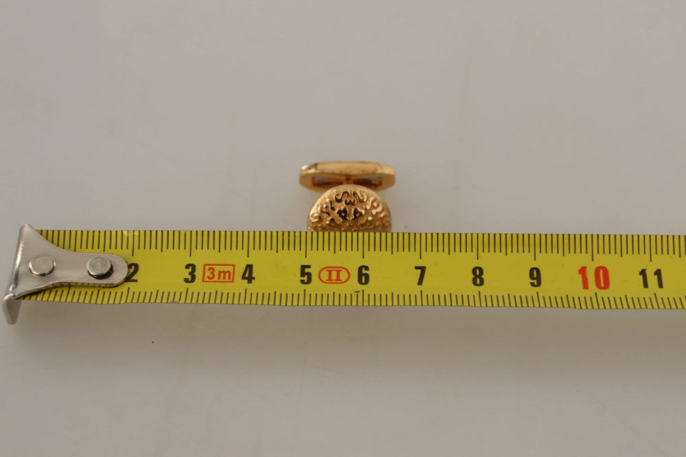 Dolce & Gabbana Gold Plated Brass Round Pin Men Cufflinks - Cufflinks
