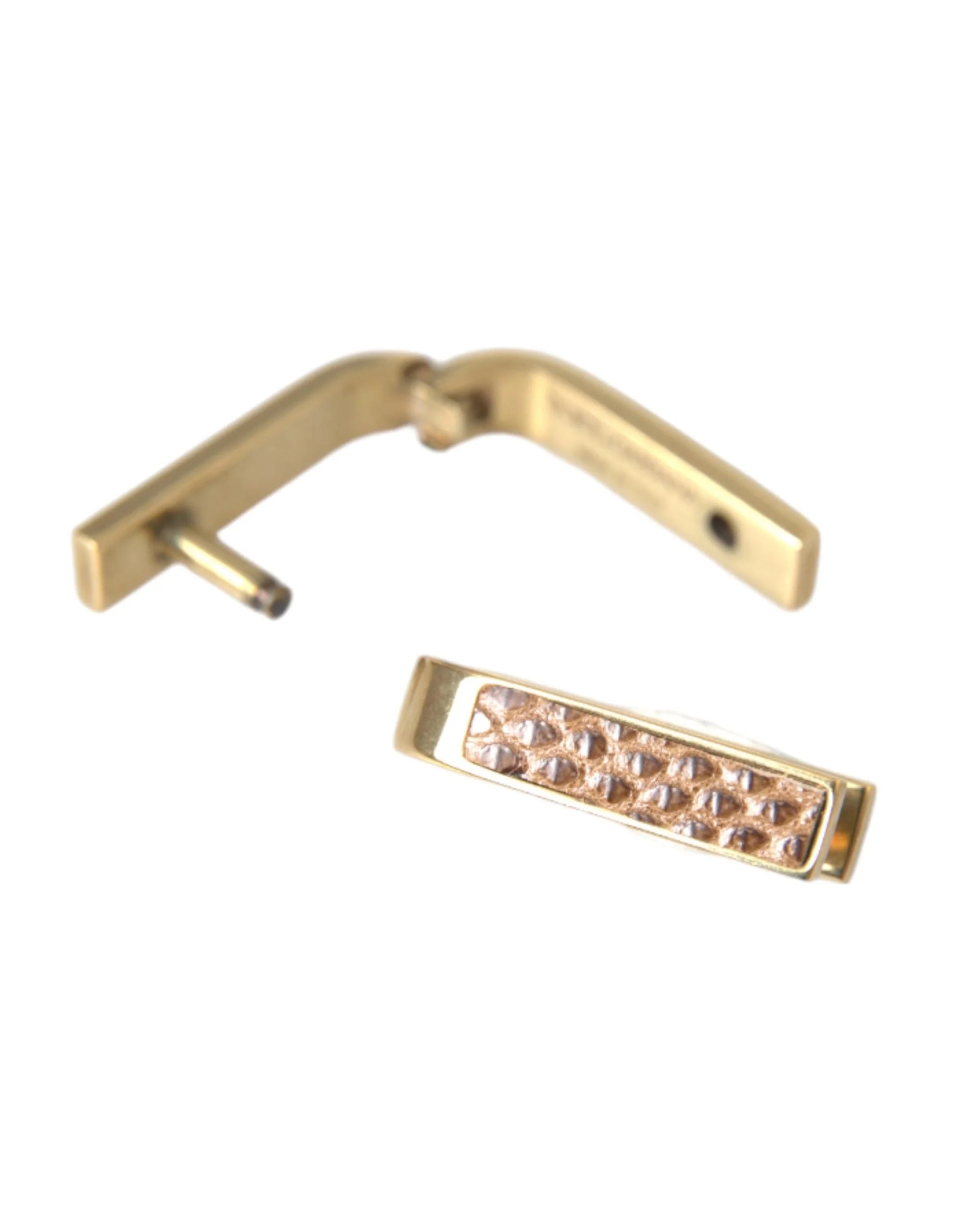 Dolce & Gabbana Gold Plated Metal Brass Pin Men Cufflinks - Cufflinks