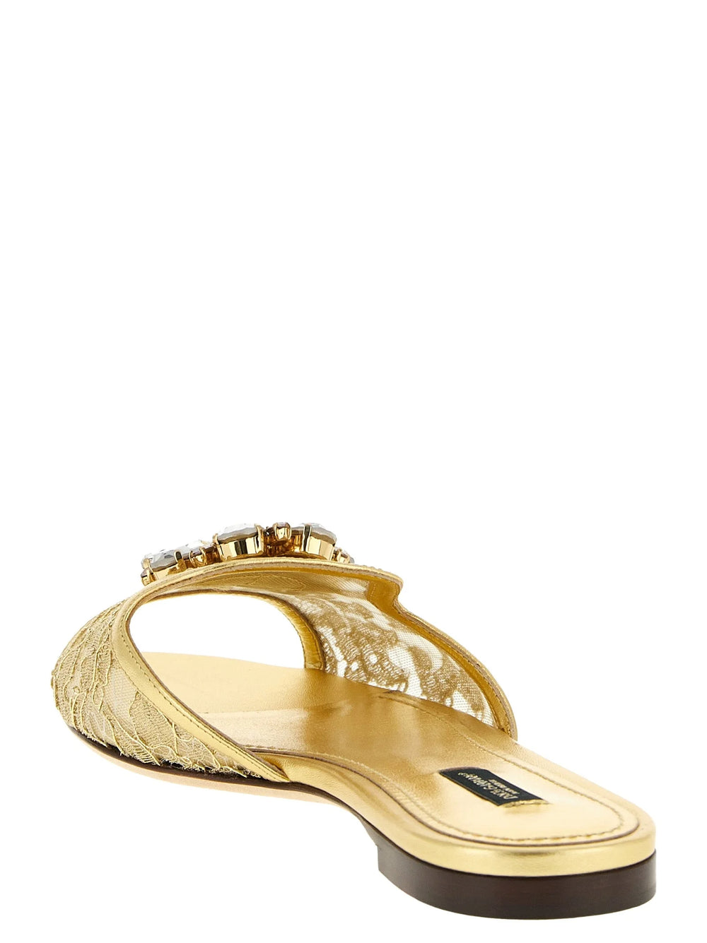 Dolce & Gabbana Gold Polyamide Slides - EU37/US7
