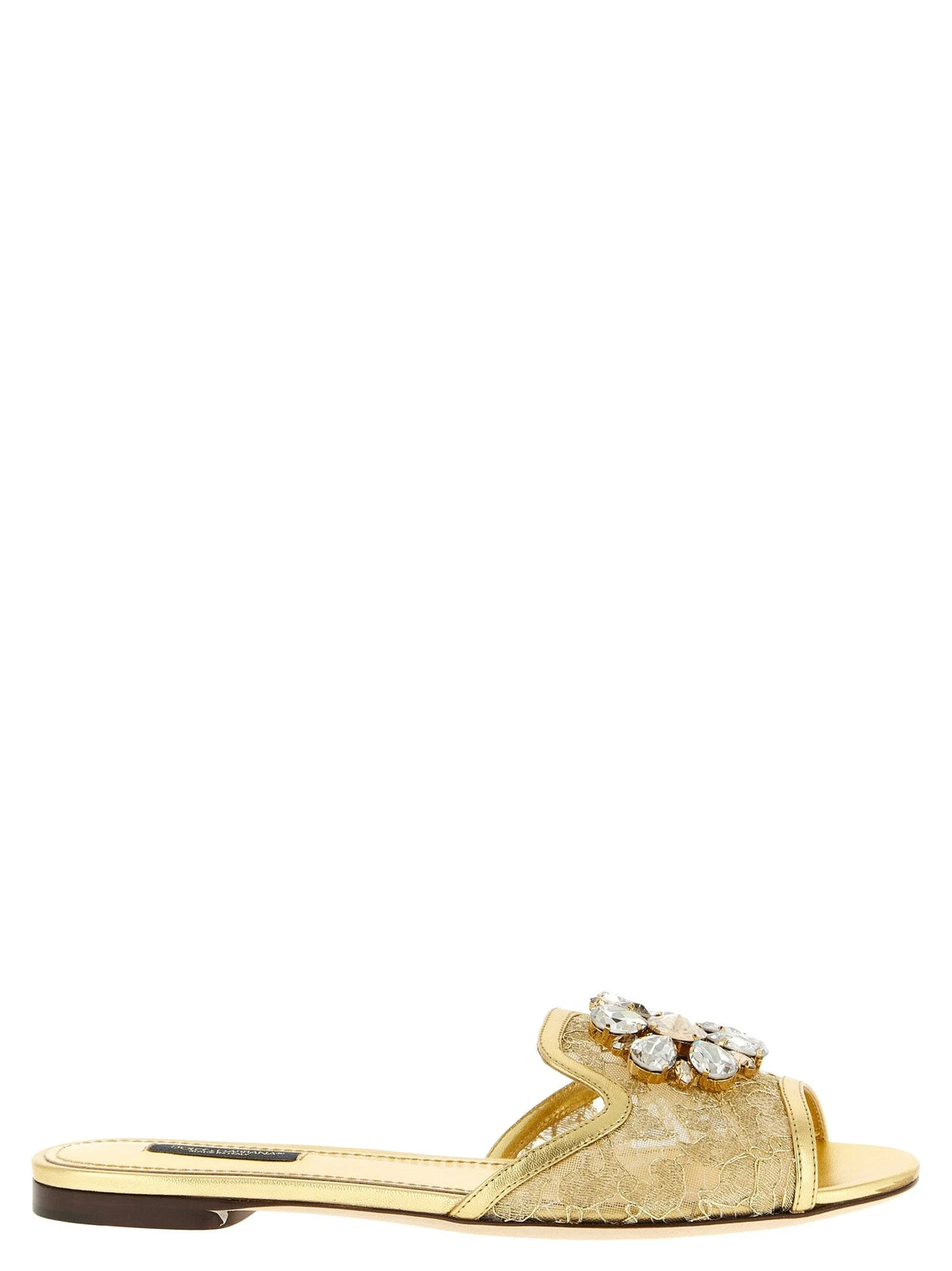 Dolce & Gabbana Gold Polyamide Slides - EU37/US7