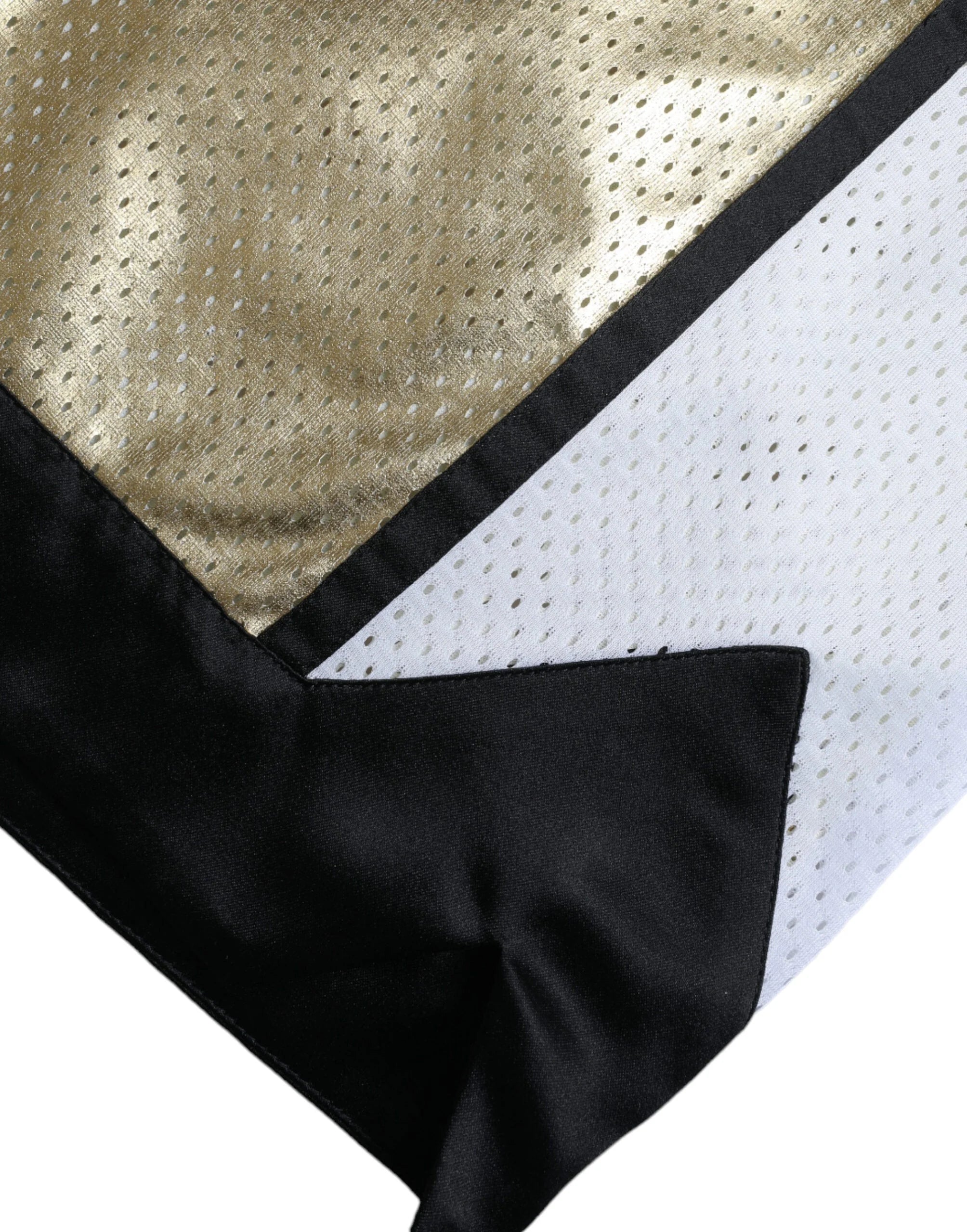 Dolce & Gabbana Gold Polyester Perforated High Waist Shorts - IT40|S - Short Trousers