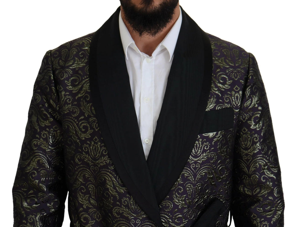 Dolce & Gabbana Gold Purple Baroque Jacket Blazer Robe - Sport Jackets