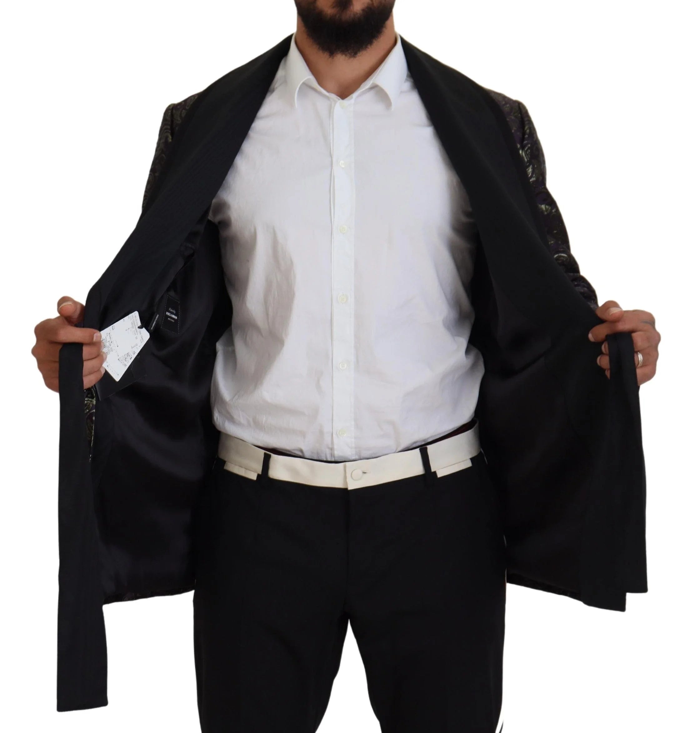 Dolce & Gabbana Gold Purple Baroque Jacket Blazer Robe - Sport Jackets