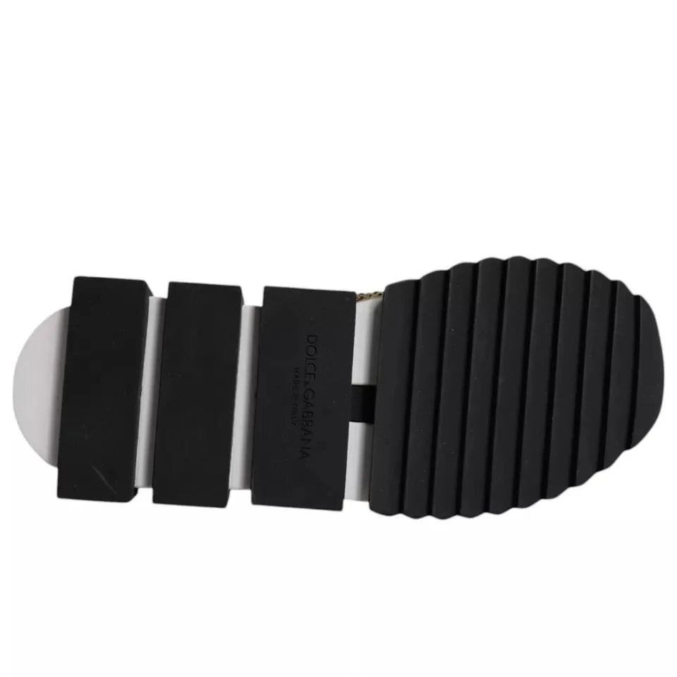 Dolce & Gabbana Gold Rhinestones Sorrento Sneakers Shoes - Sneakers