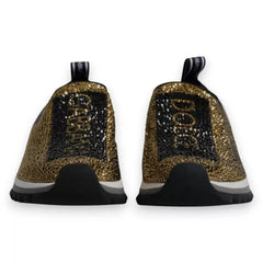 Dolce & Gabbana Gold Rhinestones Sorrento Sneakers Shoes - EU40.5/US7.5