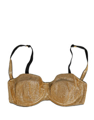 Dolce & Gabbana Gold Semi-Pad Underwire Balconette Bra Underwear - IT4 | L