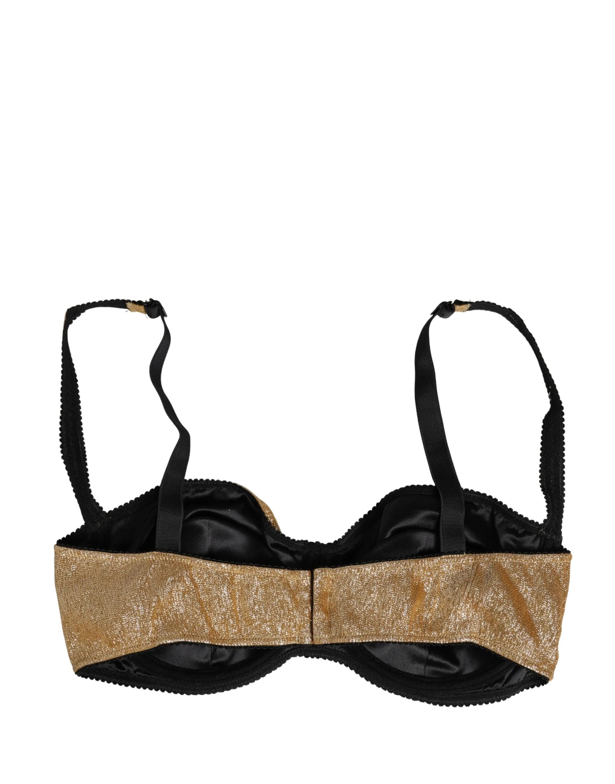 Dolce & Gabbana Gold Semi-Pad Underwire Balconette Bra Underwear - IT4 | L