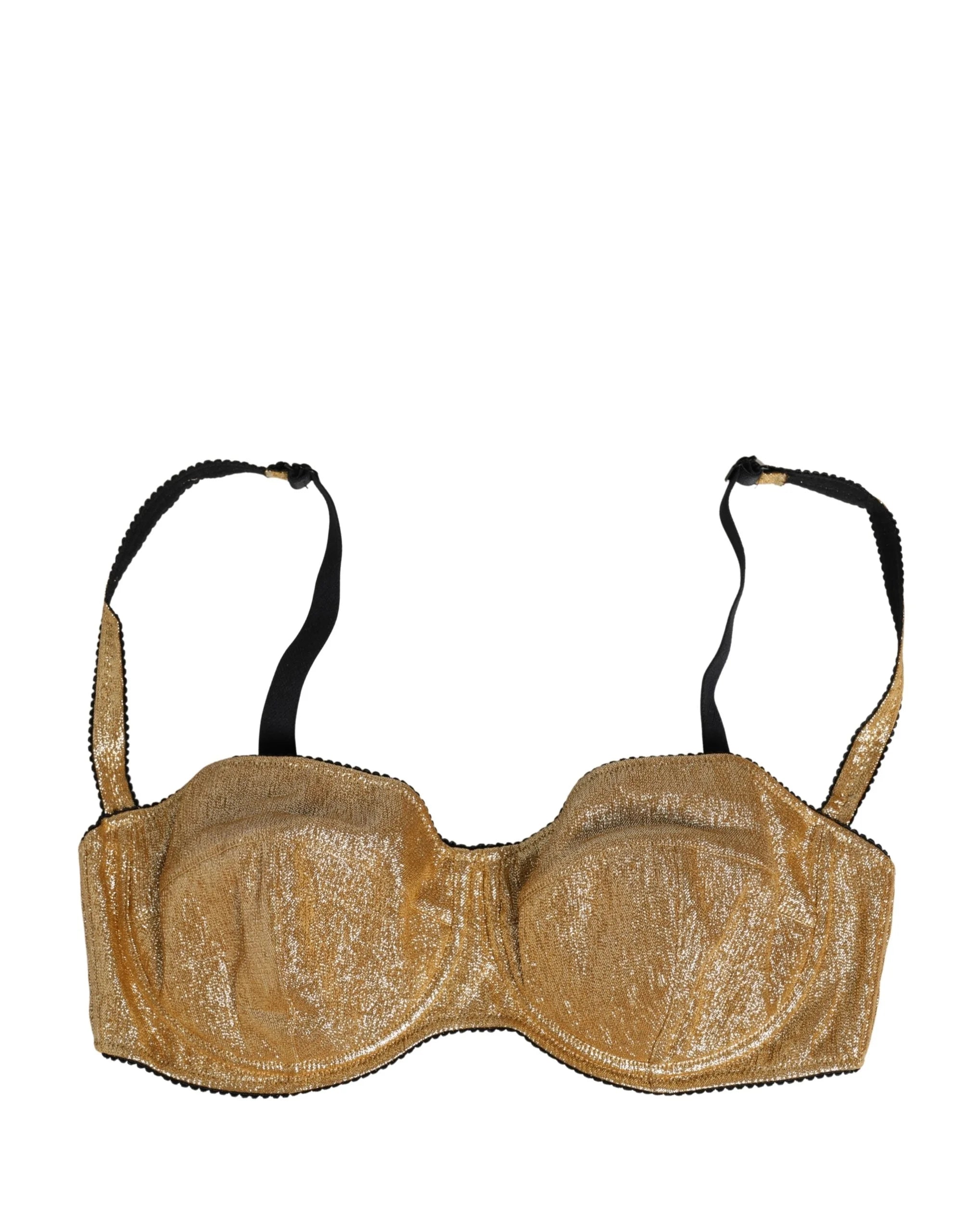 Dolce & Gabbana Gold Semi-Pad Underwire Balconette Bra Underwear - IT4 | L