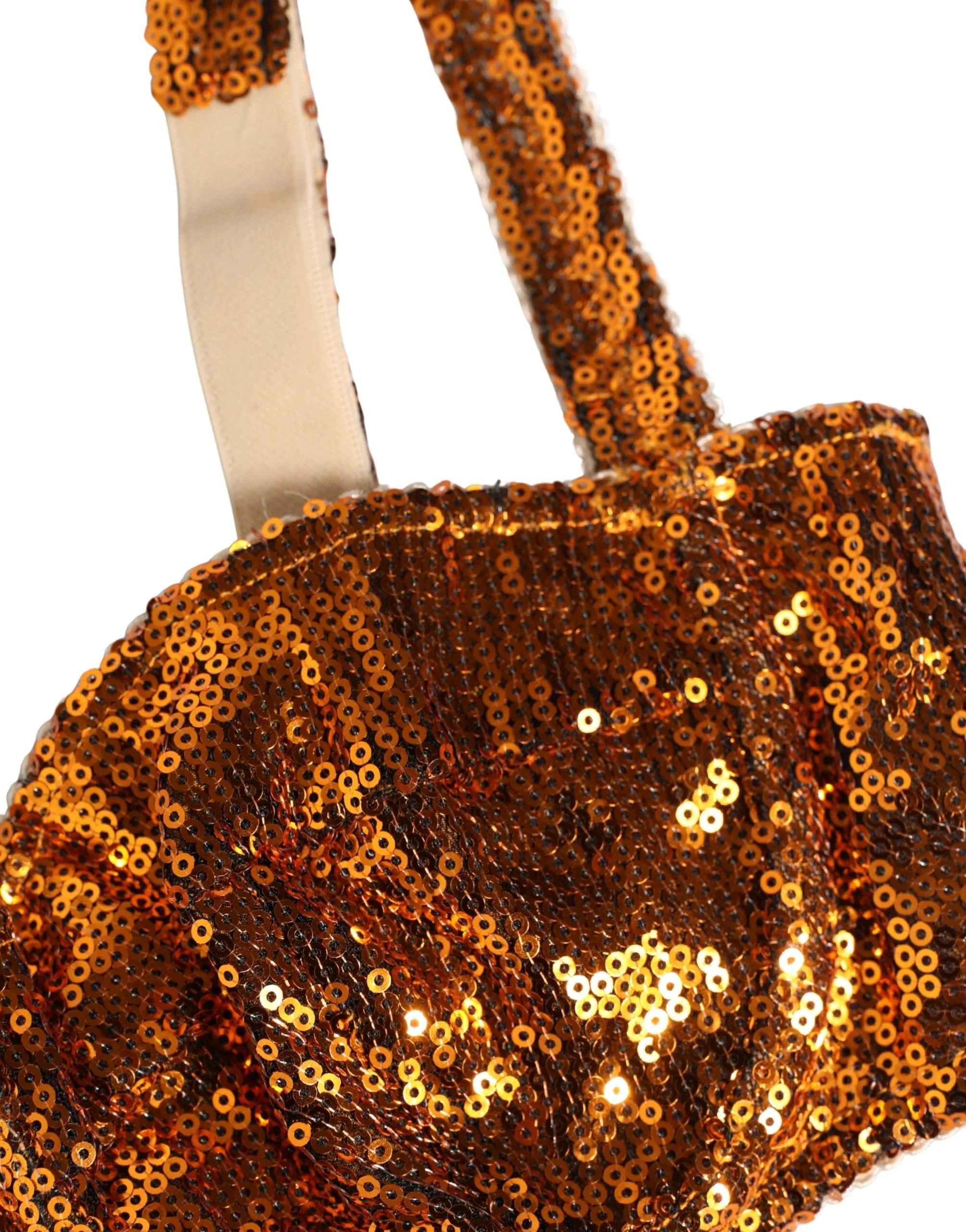 Dolce & Gabbana Guldfarvet Sequined Nyon Balconette BH Undertøj - IT2 | S