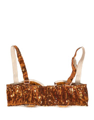 Dolce & Gabbana Guldfarvet Sequined Nyon Balconette BH Undertøj - IT2 | S