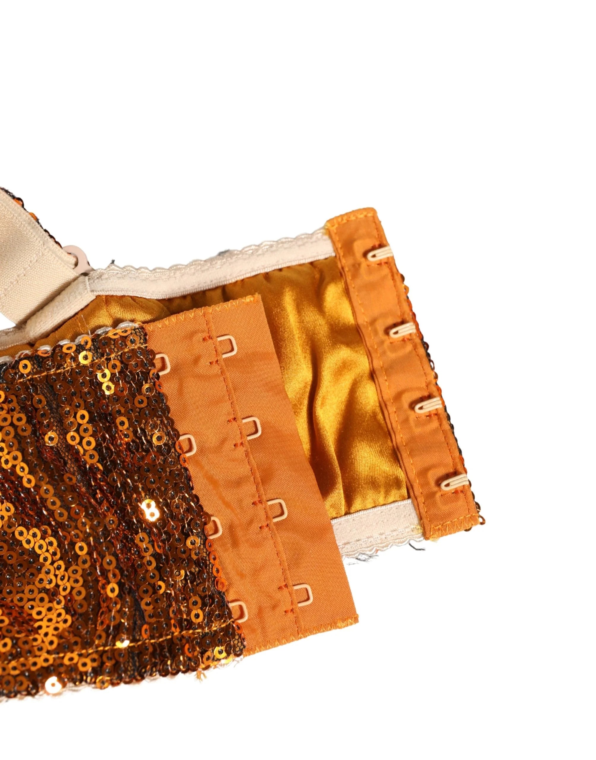 Dolce & Gabbana Guldfarvet Sequined Nyon Balconette BH Undertøj - IT2 | S
