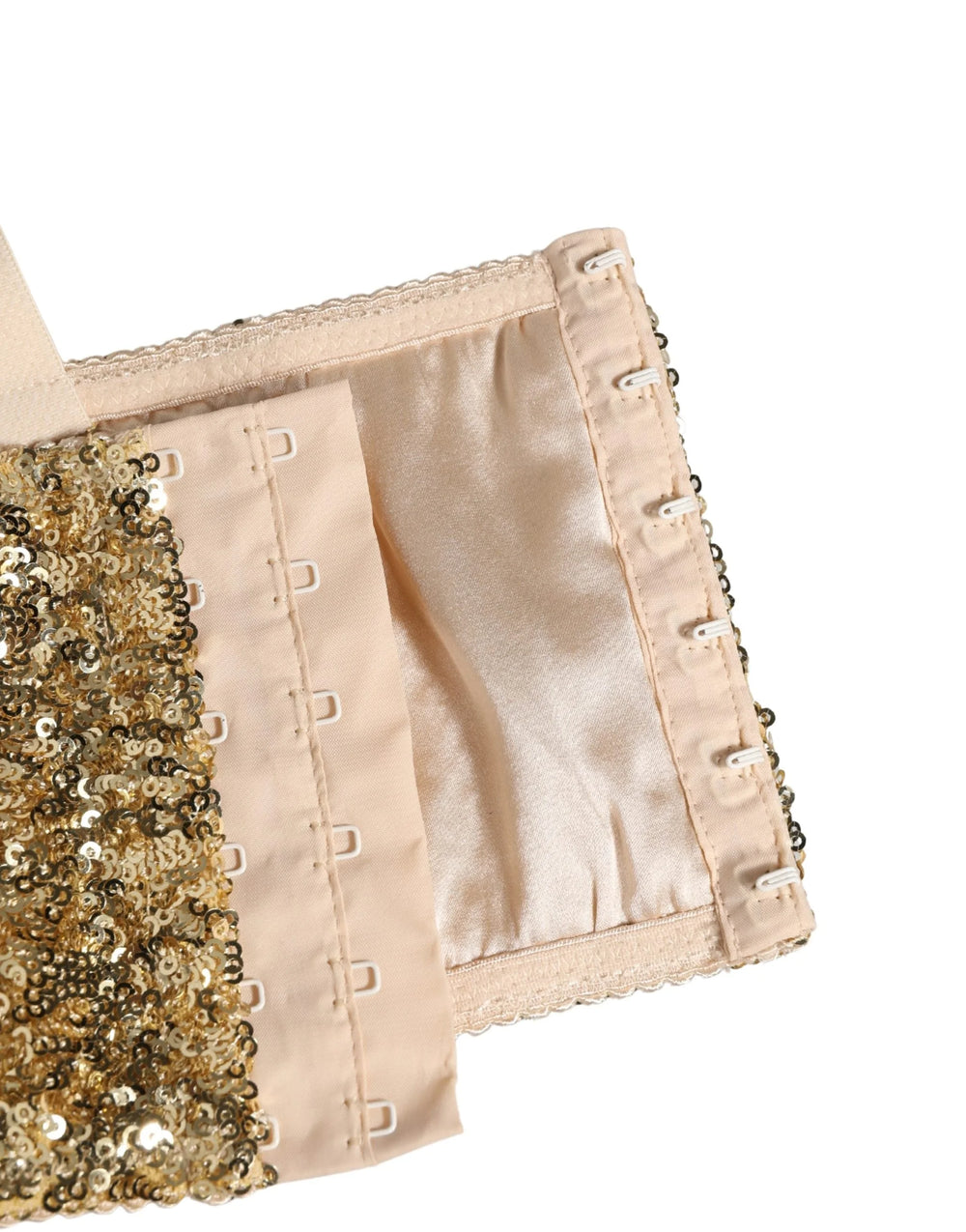 Dolce & Gabbana Gold Sequined Semi-Pad Underwire Bra Underwear - IT5 | XL
