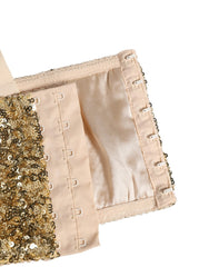 Dolce & Gabbana Gold Sequined Semi-Pad Underwire Bra Underwear - IT5 | XL