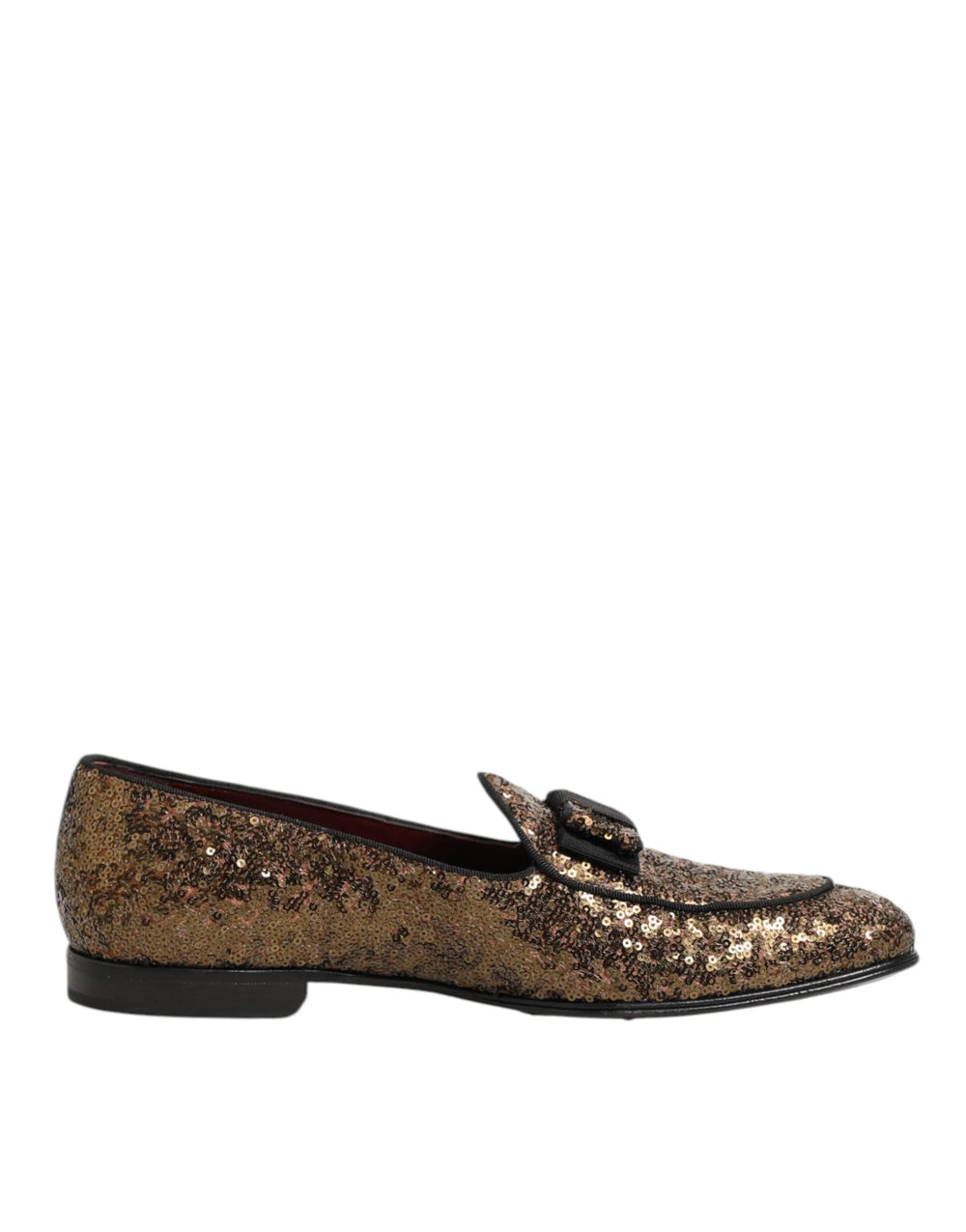 Dolce & Gabbana Gold Sequined Slip On Loafers Men Dress Shoes - EU44/US11 - Flats