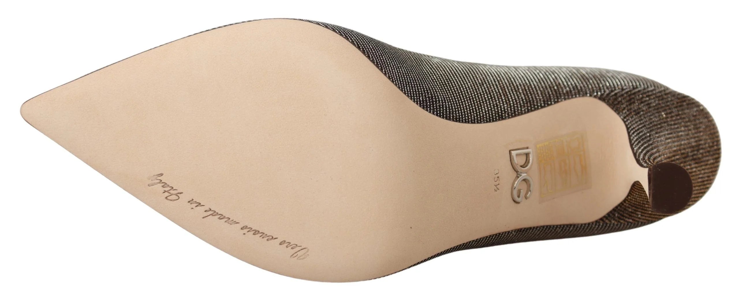 Dolce & Gabbana Gold Silver Fabric Heels Pumps Shoes - EU35.5/US5 - Heels