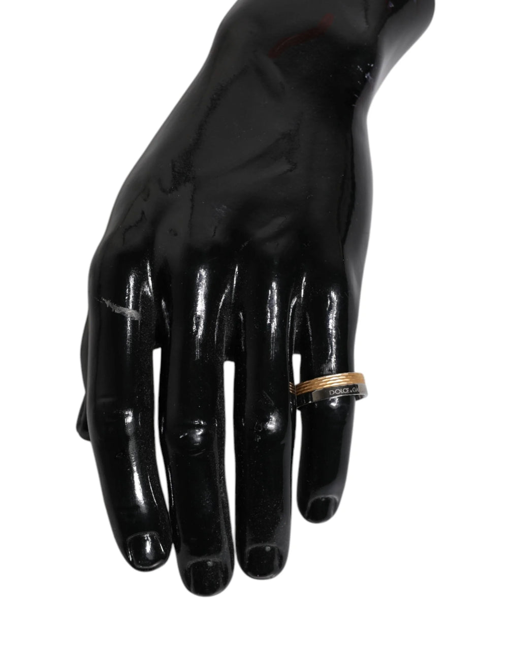 Dolce & Gabbana Gold Silver Tone Real Brass DG Logo Ring - EU64 | US11.5 - Rings