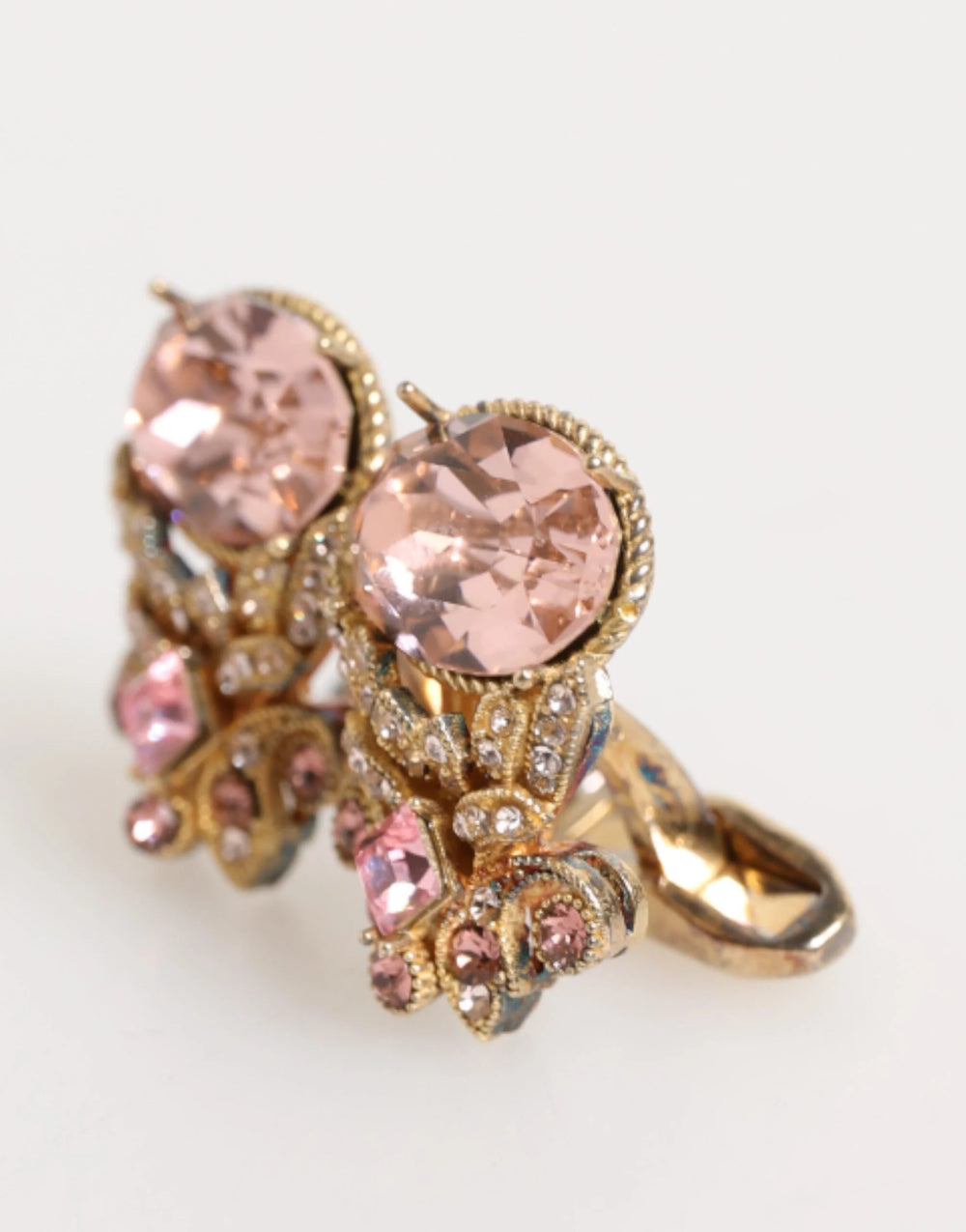 Dolce & Gabbana Gold Tone 925 Sterling Silver Crystal Accessory Cufflinks - Cufflinks