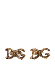 Dolce & Gabbana Gold Tone 925 Sterling Silver DG Logo Cufflink - Cufflinks