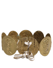 Dolce & Gabbana Gold Tone Brass Coin Metal Waist Cintura Belt - 75 cm / 30 Inches