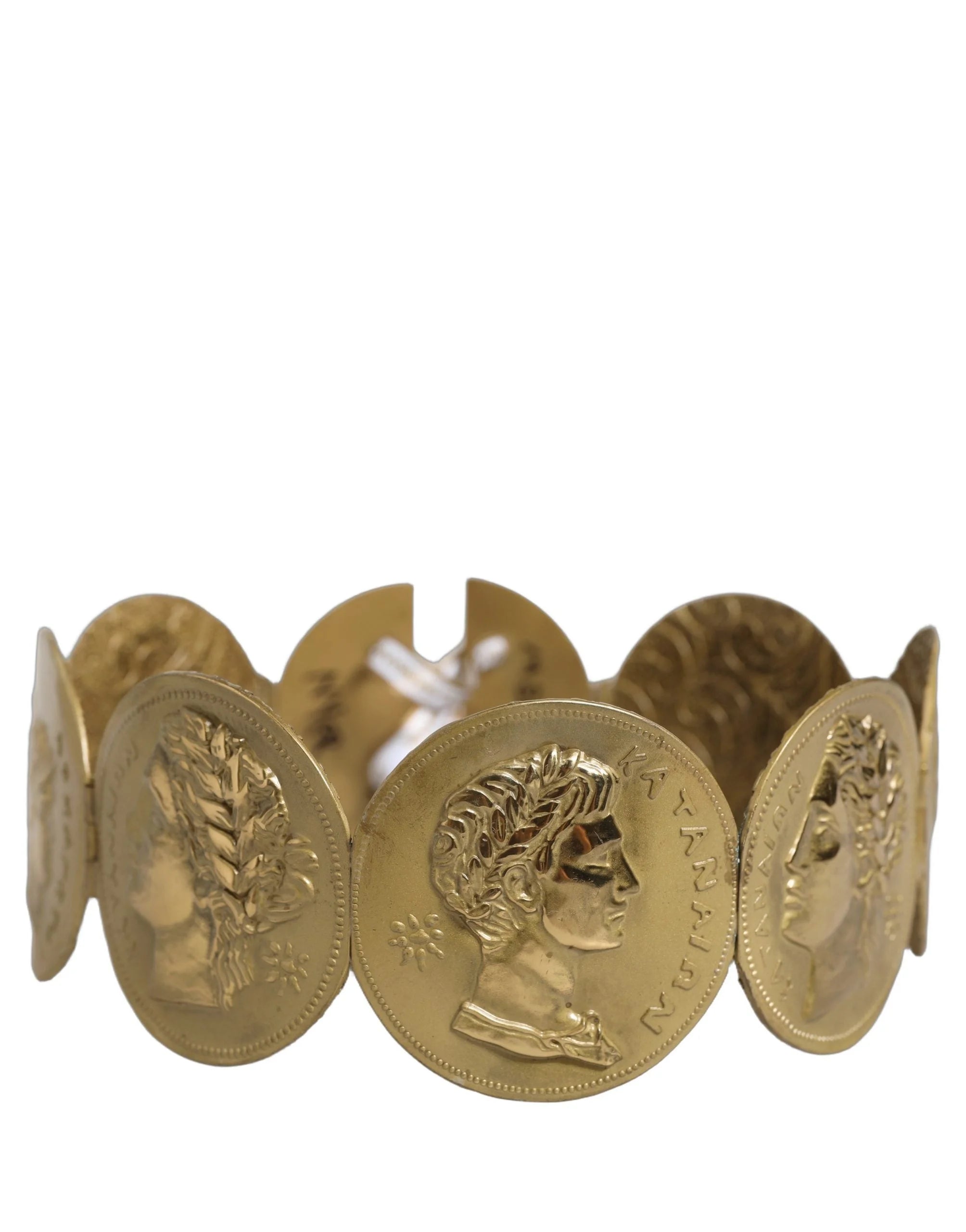 Dolce & Gabbana Gold Tone Brass Coin Metal Waist Cintura Belt - 75 cm / 30 Inches