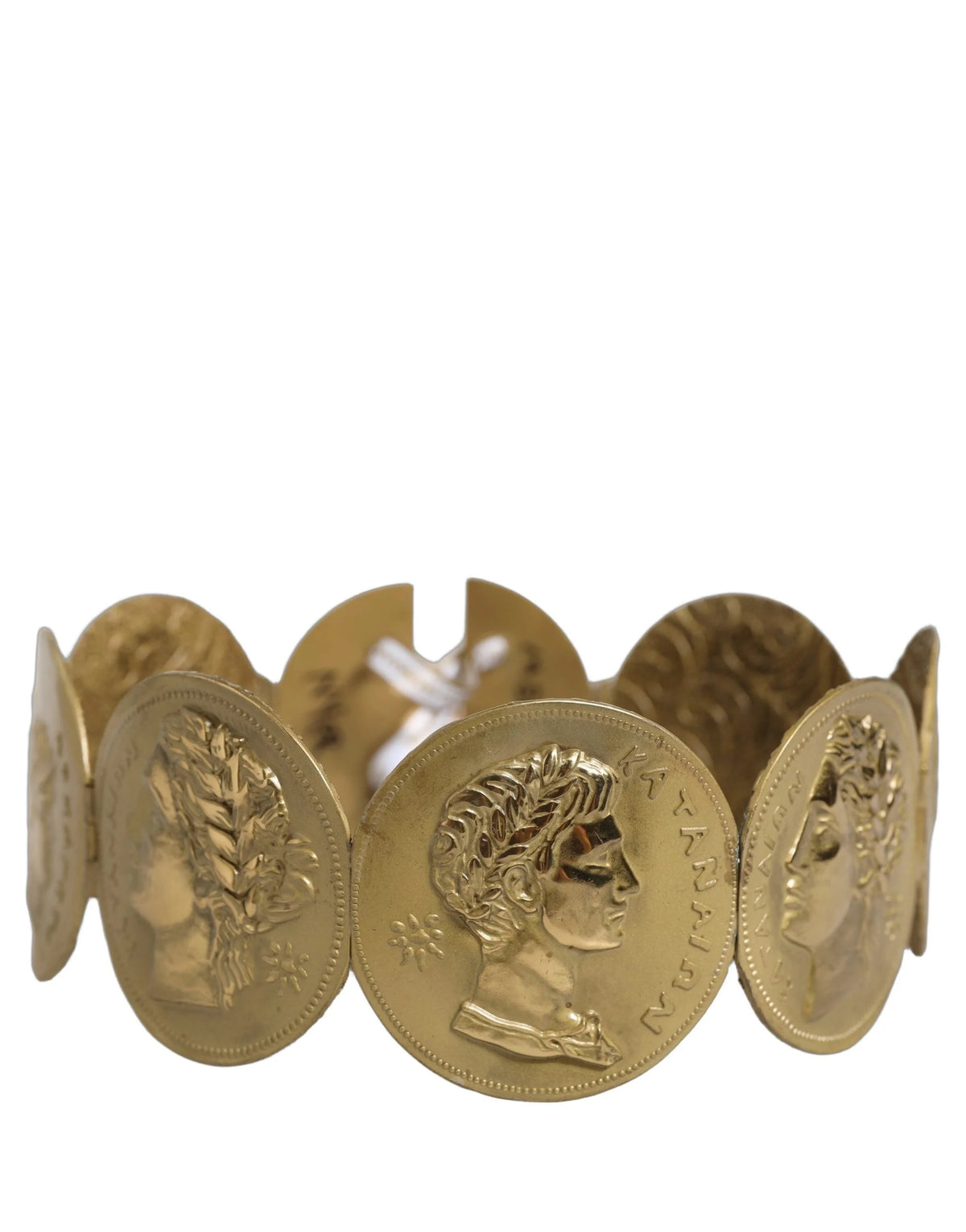Dolce & Gabbana Gold Tone Brass Coin Metal Waist Cintura Belt - 75 cm / 30 Inches
