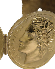 Dolce & Gabbana Gold Tone Brass Coin Metal Waist Cintura Belt - 75 cm / 30 Inches