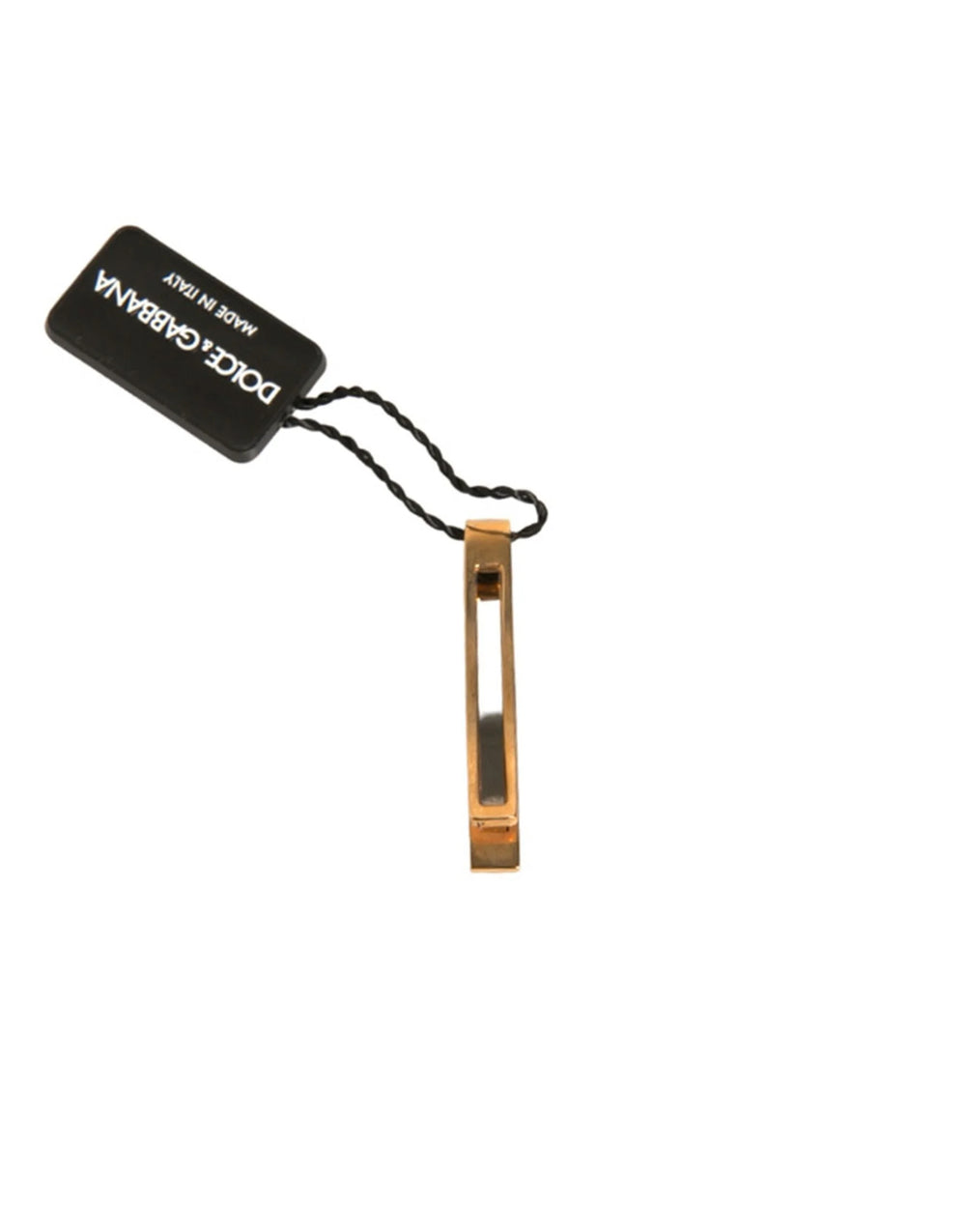 Dolce & Gabbana Gold Tone Brass Crystal Branded Tie Clip Bar - Tie Clips