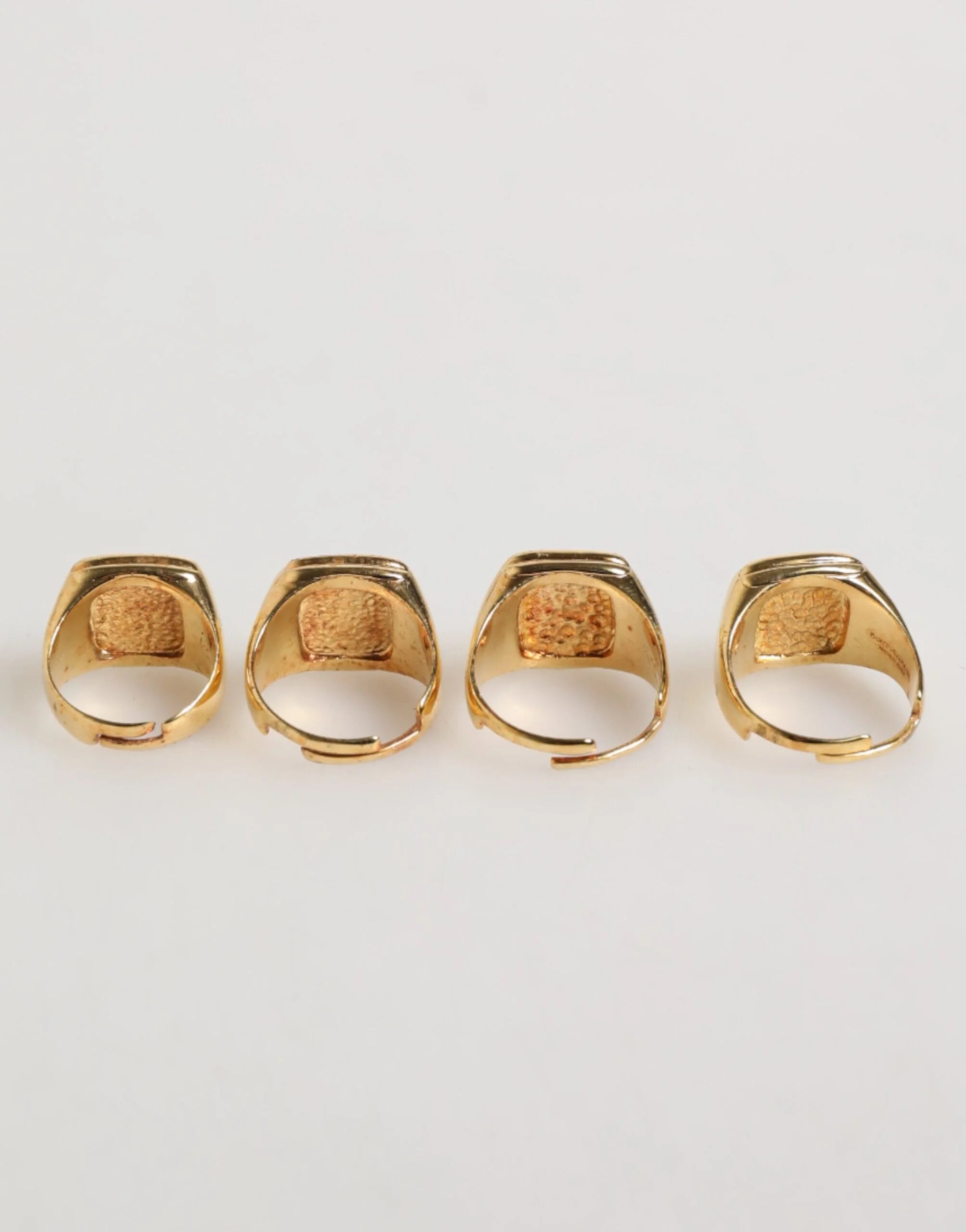 Dolce & Gabbana Gold Tone Brass JAZZ Letter Set 4 Pieces Adjustable Ring - Rings