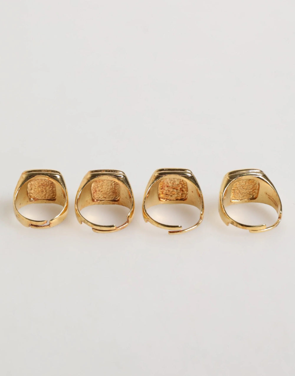 Dolce & Gabbana Gold Tone Brass JAZZ Letter Set 4 Pieces Adjustable Ring - Rings