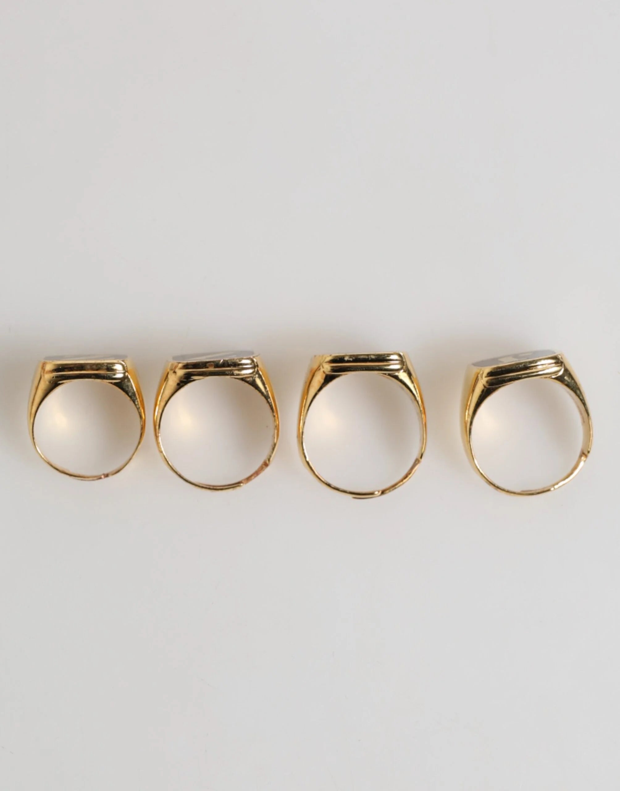 Dolce & Gabbana Gold Tone Brass JAZZ Letter Set 4 Pieces Adjustable Ring - Rings