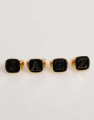 Dolce & Gabbana Gold Tone Brass JAZZ Letter Set 4 Pieces Adjustable Ring - Rings