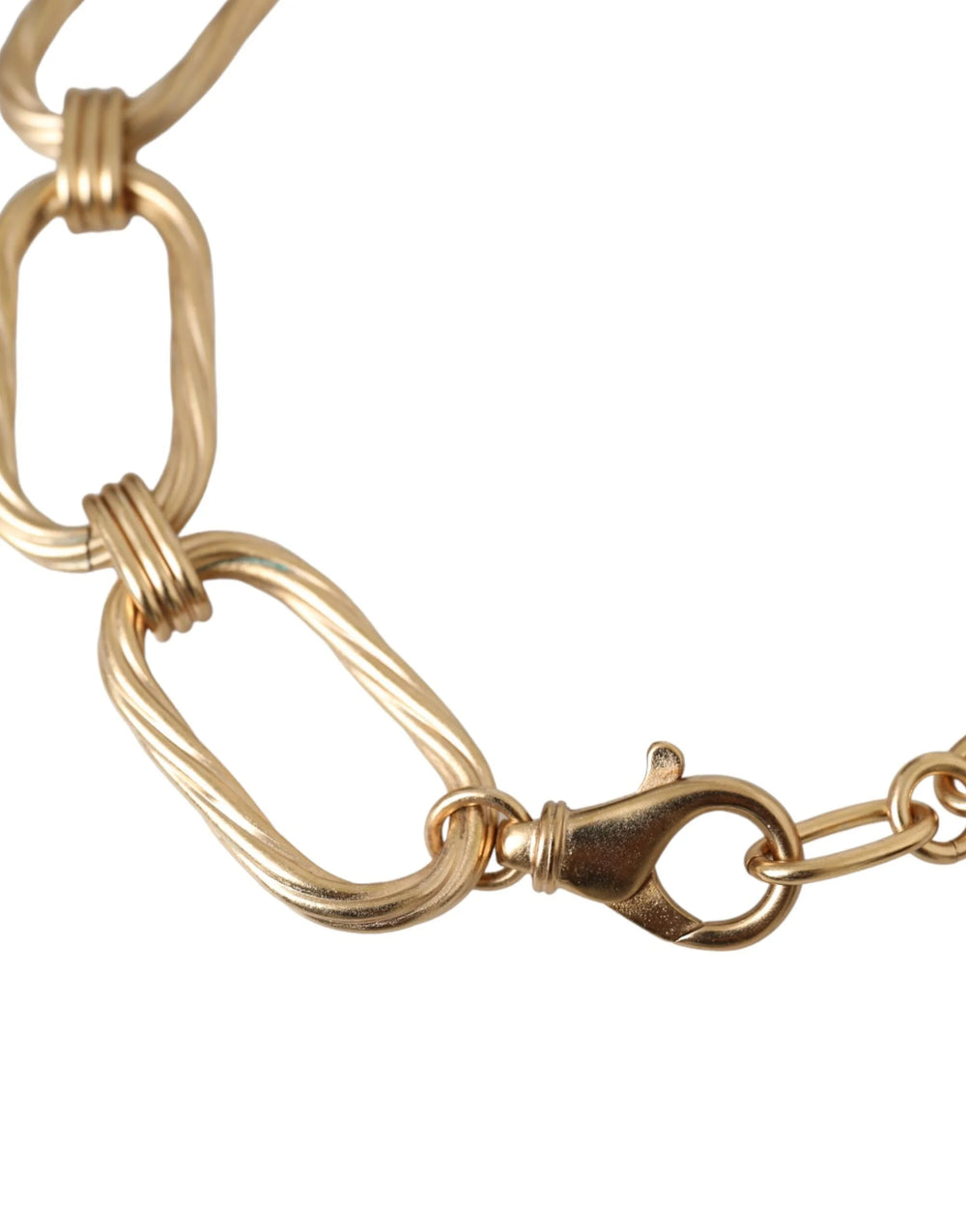 Dolce & Gabbana Gold Tone Brass Large Link Chain Jewelry Necklace - Necklaces