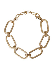 Dolce & Gabbana Gold Tone Brass Large Link Chain Jewelry Necklace - Necklaces
