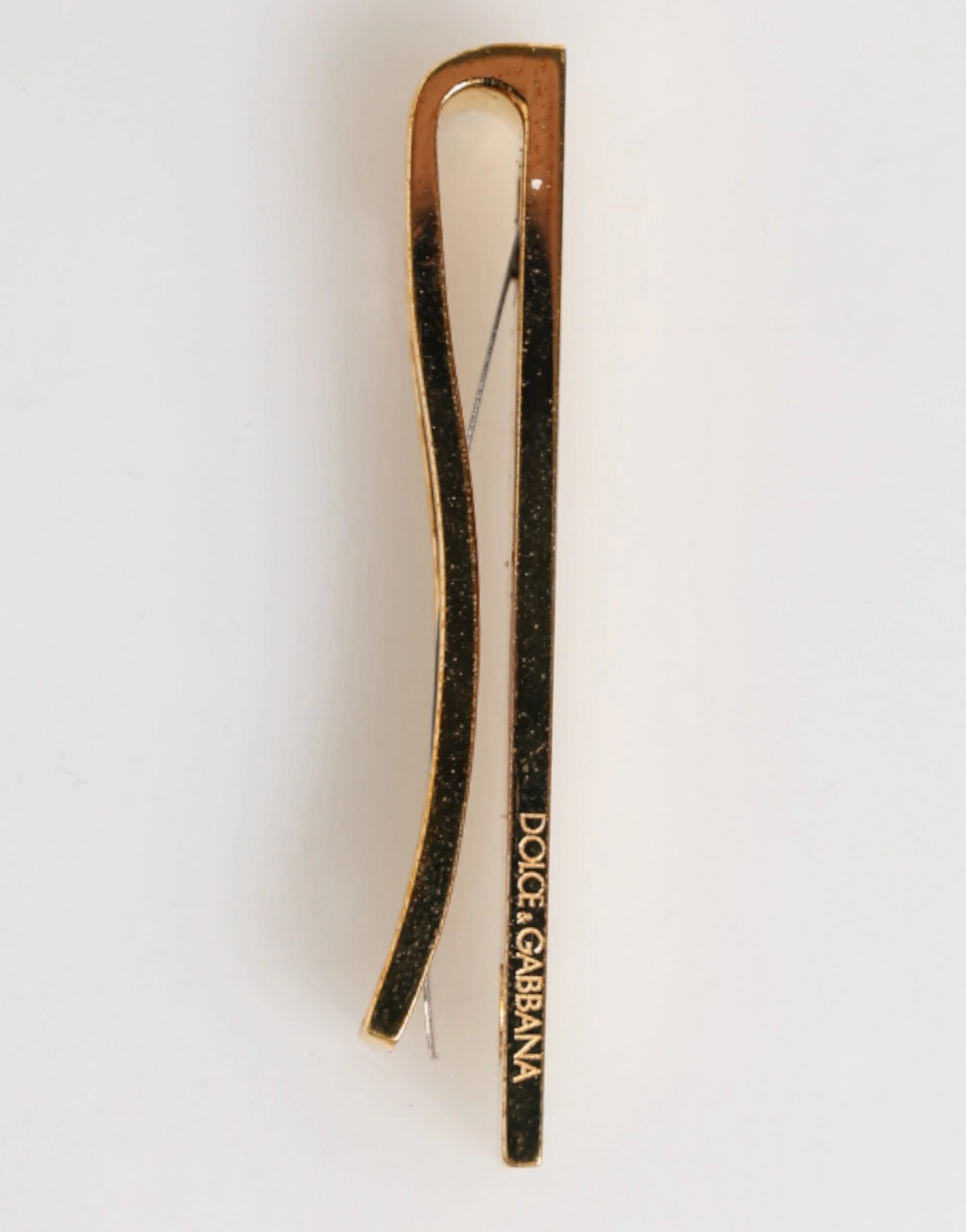 Dolce & Gabbana Gold Tone Brass Logo Branded Men Accessory Tie Clip Bar - Tie Clips