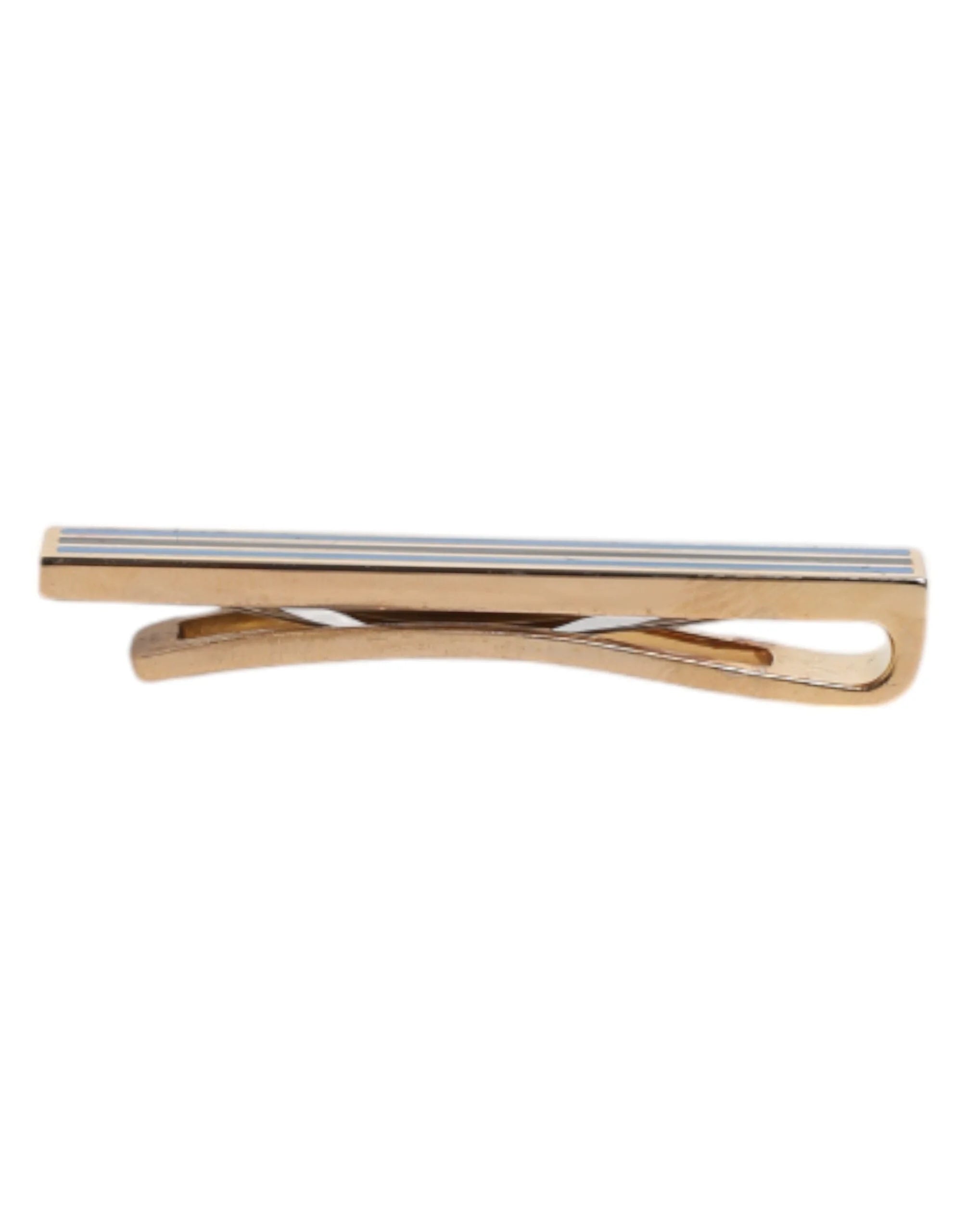 Dolce & Gabbana Gold Tone Brass Logo Branded Tie Clip Bar - Tie Clips