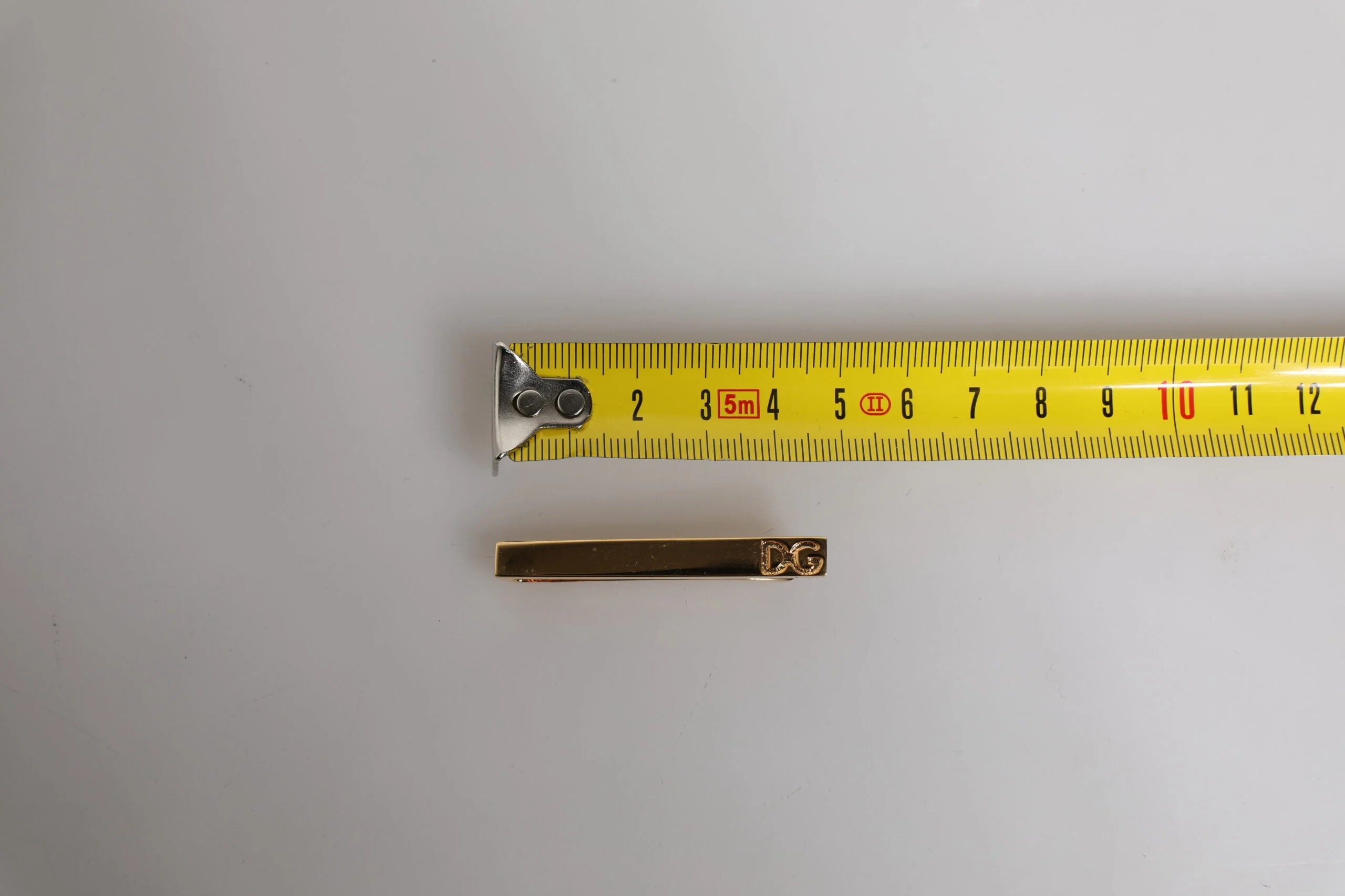 Dolce & Gabbana Gold Tone Brass Logo Branded Tie Clip Bar - Tie Clips