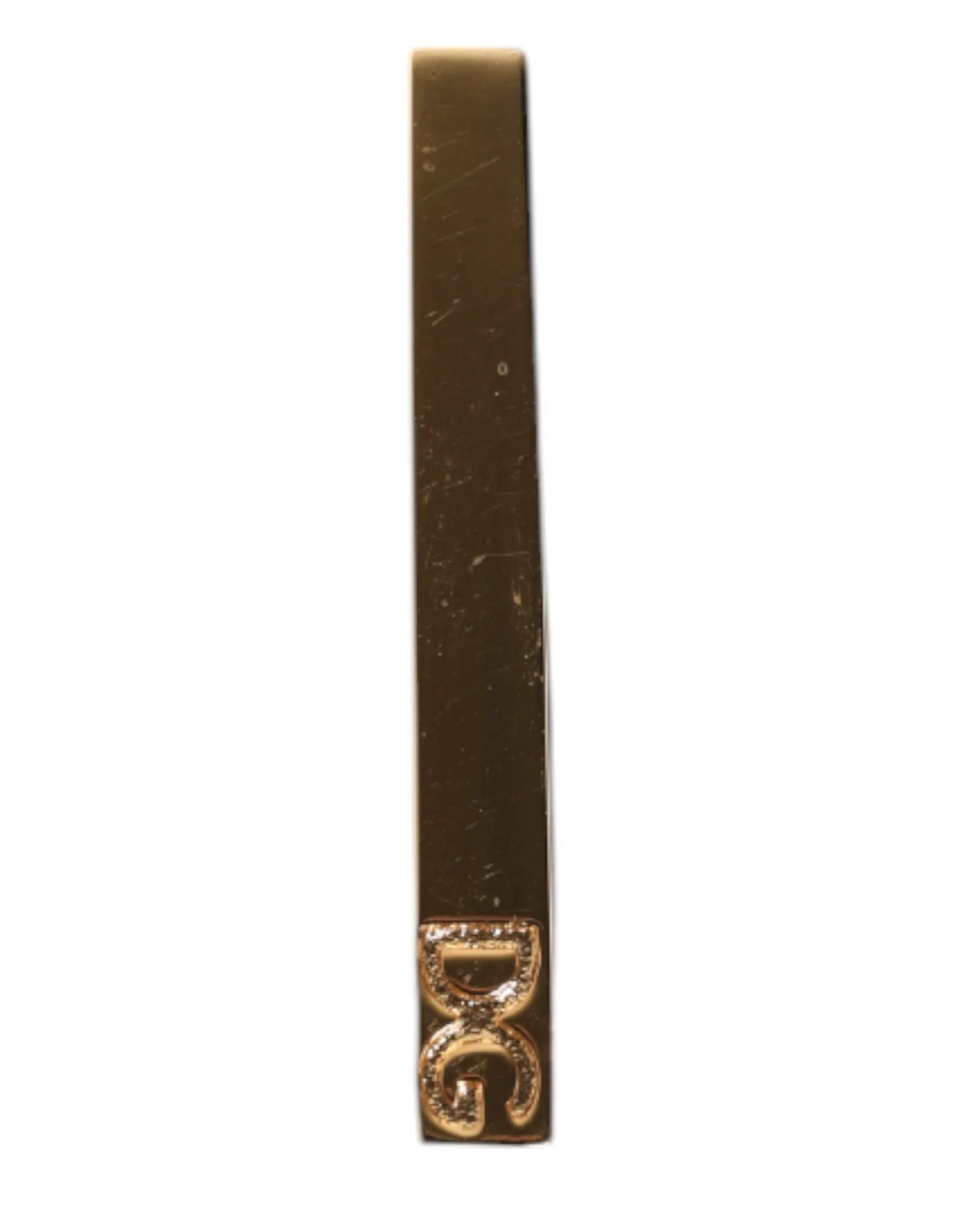 Dolce & Gabbana Gold Tone Brass Logo Branded Tie Clip Bar - Tie Clips
