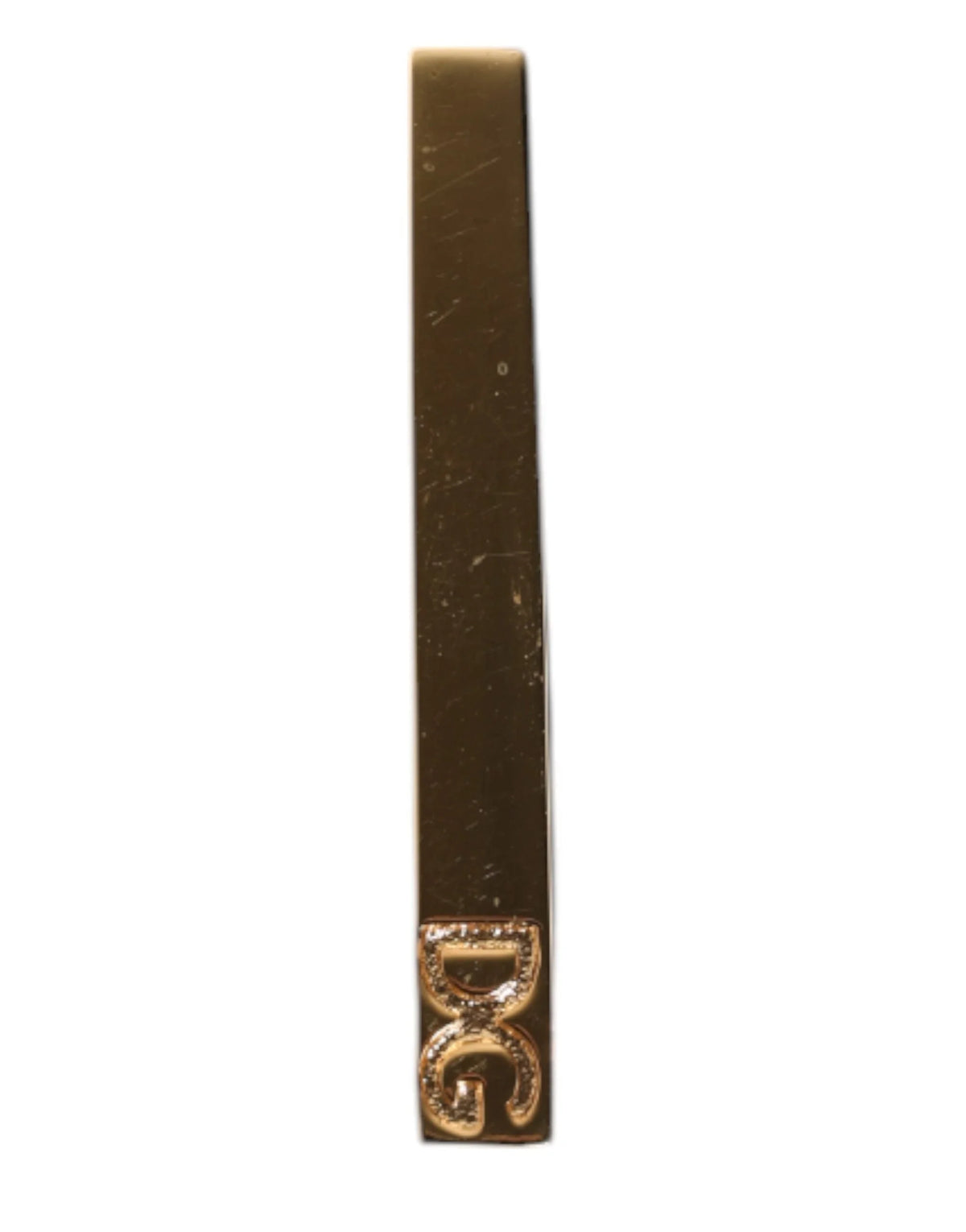 Dolce & Gabbana Gold Tone Brass Logo Branded Tie Clip Bar - Tie Clips