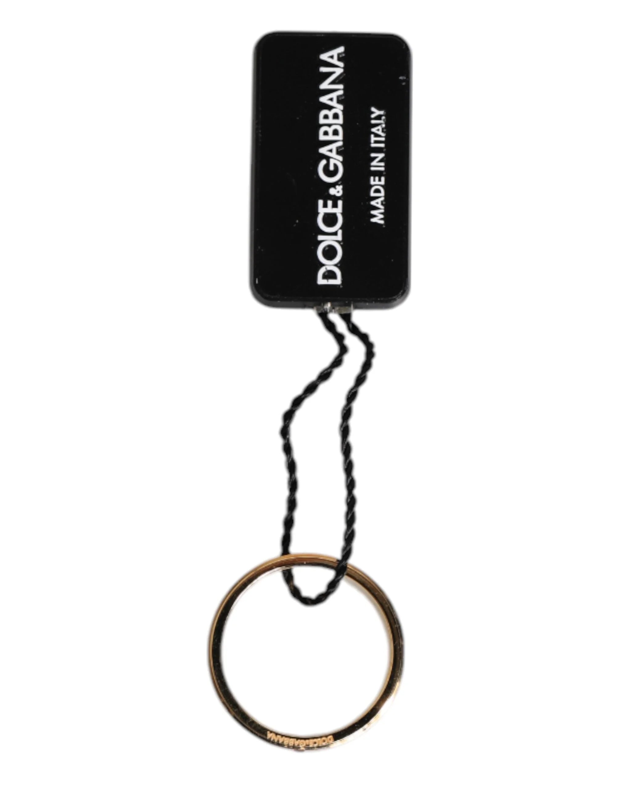 Dolce & Gabbana Gold Tone Brass Red Crystal DG Logo Ring - EU54 | US7 - Rings