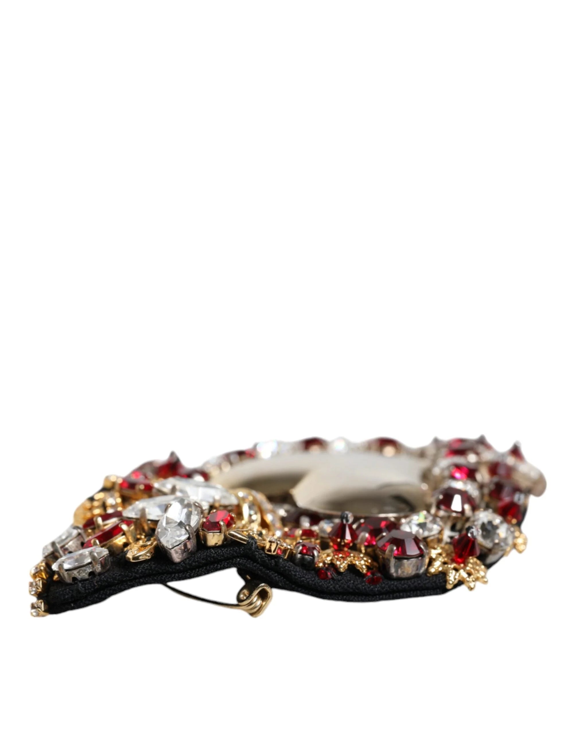 Dolce & Gabbana Gold Tone Brass Sacred Heart Crystal Embellished Brooch - Brooches & Lapel Pins