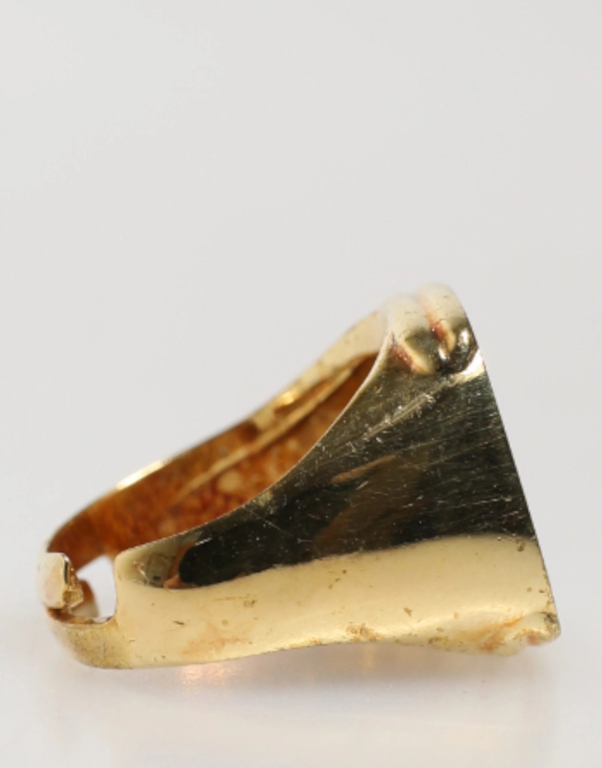 Dolce & Gabbana Gold-Tone Real Brass Black Enamel ’J’ Adjustable Rings