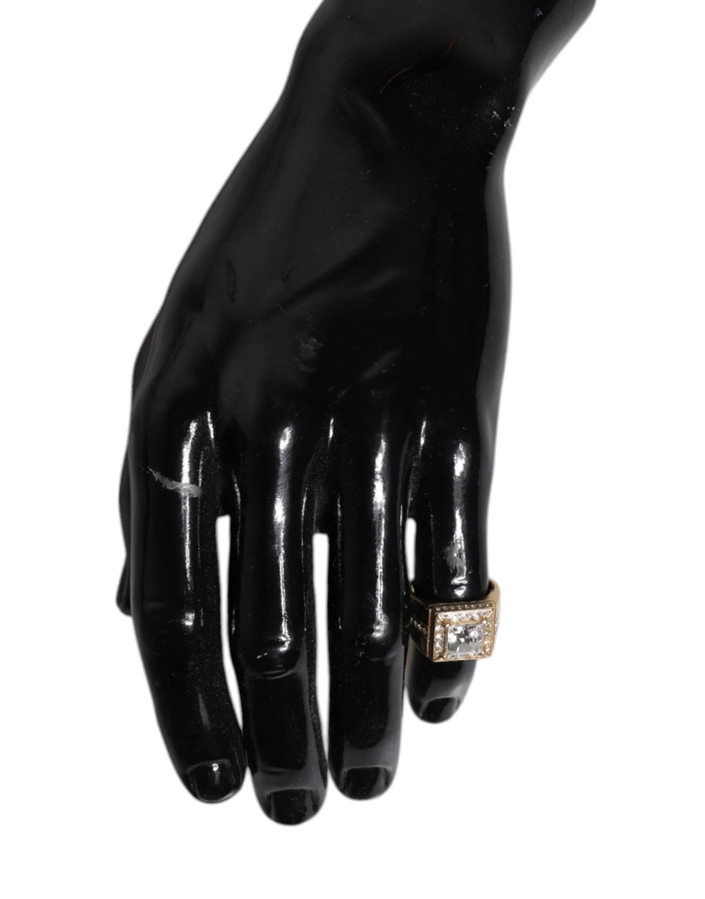 Dolce & Gabbana Gold Tone Sterling Silver 925 Crystals Ring - EU58 | US9 - Rings