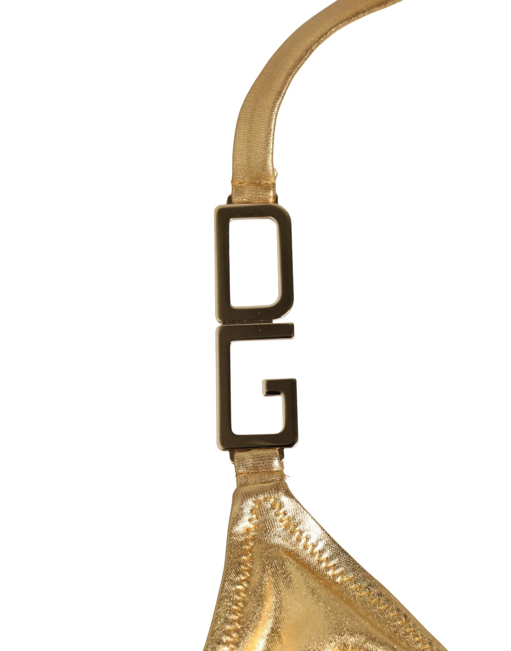 Dolce & Gabbana Gold-Tone Triangle Bikini Top DG Logo Swimwear - IT2 | S