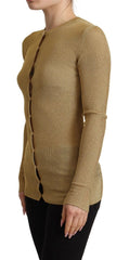 Dolce & Gabbana Gold Viscose Blend Buttons Cardigan Sweater - IT36 | XS - Cardigans