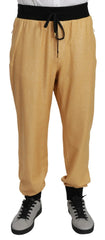 Dolce & Gabbana Gold Year Of The Pig Cotton Mens Pants - Sweatpants