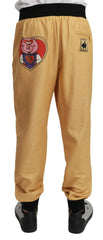 Dolce & Gabbana Gold Year Of The Pig Cotton Mens Pants - Sweatpants
