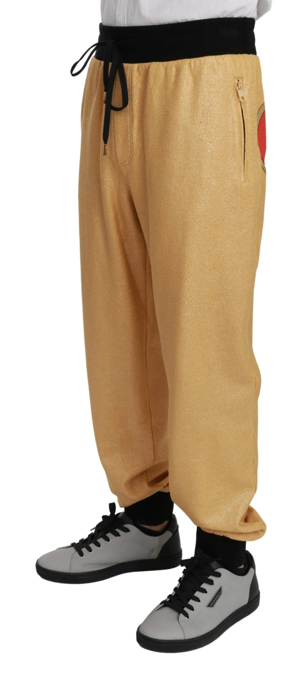 Dolce & Gabbana Gold Year Of The Pig Cotton Mens Pants - Sweatpants