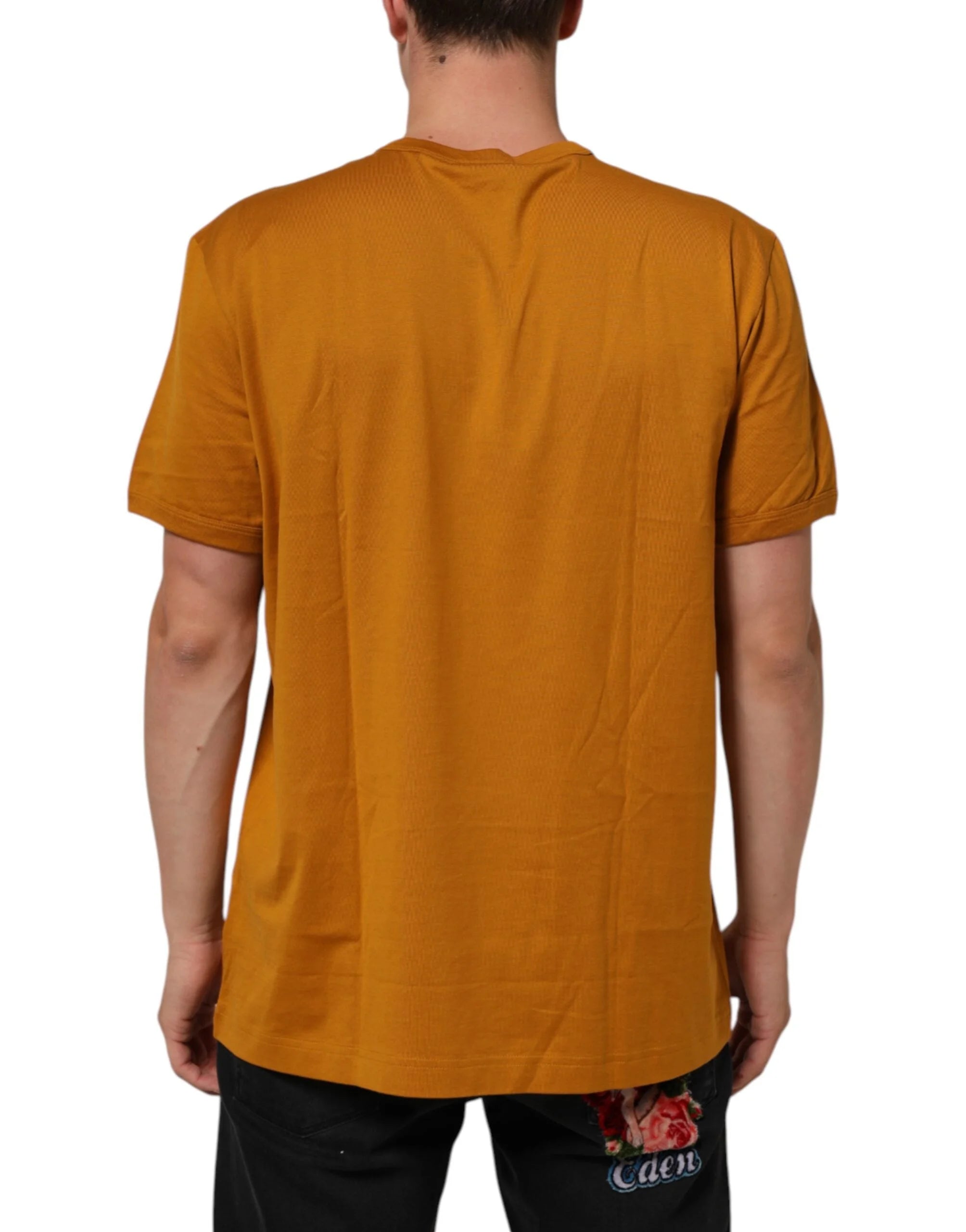 Dolce & Gabbana Golden Brown Crew Neck Short Sleeve T-shirt - IT58 | 3XL - T-Shirts